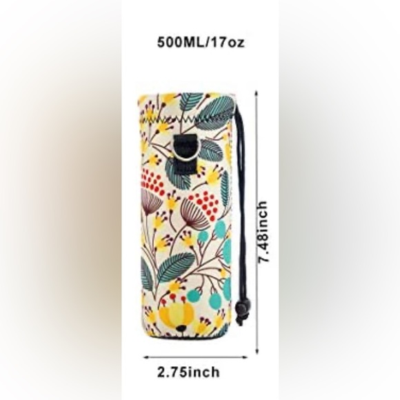 NEW Water Bottle Sling Case Bag Carrier Holder, insulated super cute 🌸 - Picture 5 of 5